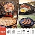 thumbnail image 6 of Pre‑seasoned 11‑inch Cast Iron Skillet, Double Loop Handles, Even Heating, Oven Stove Campfire Safe, Versatile Pan for Pizza & Cooking, Durable Cookware, 6 of 7