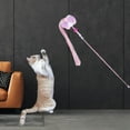 thumbnail image 3 of Juguetes interactivos pa gatos con campana de bolas de pelo, , campana, Púrpura rosa blanco Zulema Gracioso gato varita, 3 of 7