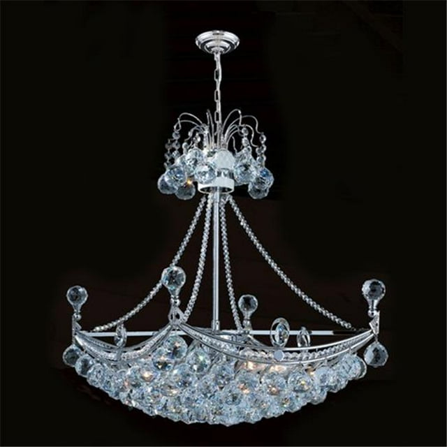 Worldwide Lighting W83025C24 Empire Collection 6 Light Chrome Finish with Clear Crystal Chandelier
