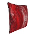 thumbnail image 3 of Velvet Rimmed Pillowcase Is Not Easy To Open Line Deformation Invisible Zipper Opening And Closing Only Pillowcase Does Not Contain Pillow Core Red Marble_1 18"X18", 3 of 8