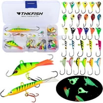 31PCS Ice Fishing Jigs Kit Ice Fishing Lures for Walleye Perch Jigs Heads US