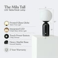thumbnail image 4 of Brightech Mila Tall LED Table Lamp - Bedside Reading Light with Elegant Marble Base, Globe Lamp Shade - Modern Desk and Nightstand Lamp with Ambient Lighting for Bedroom, Living Room, Office - Black, 4 of 8