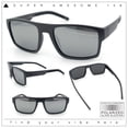 thumbnail image 2 of SA106 Polarized Rectangular Sport Sunglasses for Men UV400 Mirrored Lightweight Metalic Grey Frame - Silver Mirror, 2 of 6