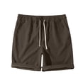 thumbnail image 6 of OSOLU Children Boys Shorts Solid Color Corduroy Comfortable Knitwear Elastic Waist with Drawstring Everyday Wear Beach Holiday Shorts, 6 of 6