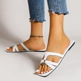 thumbnail image 2 of Women Slippers Flat Slip-on Sandals - White, 2 of 3