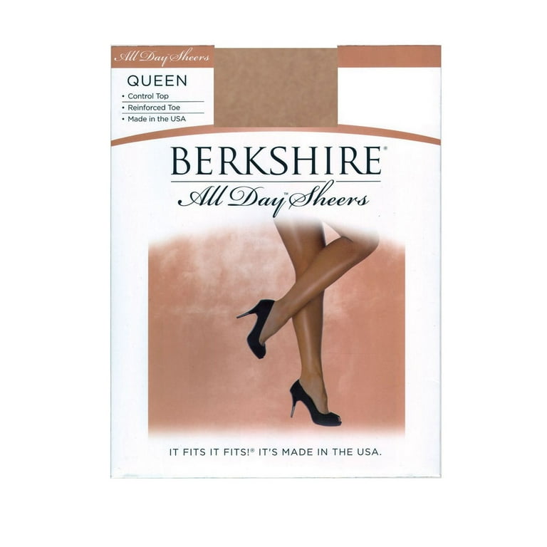 Berkshire Women's Plus-Size Queen All Day Sheer Control Top Pantyhose -  Reinforced Toe 4414, City Beige, 1x-2x 