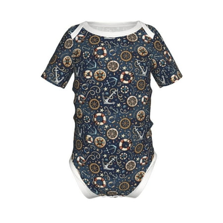 

Yiaed Nautical Print Infant Climbing Short Sleeve Onesie One-Piece Baby Bodysuit Clothes 0-12 Months -18 Months