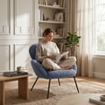 thumbnail image 4 of Modern Accent Chair, Upholstered Sherpa Reading Armchair Teddy Fabric with Metal legs for Living Room,Bedroom, 4 of 7