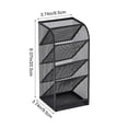 thumbnail image 3 of Lksixu Metal Mesh Desk Organizer, 5-Layer Pencil Container Stationery Holder, Small Desktop Pen Storage Rack, Multi-Purpose Makeup Brushes Storage Box for Home Office, 3 of 7