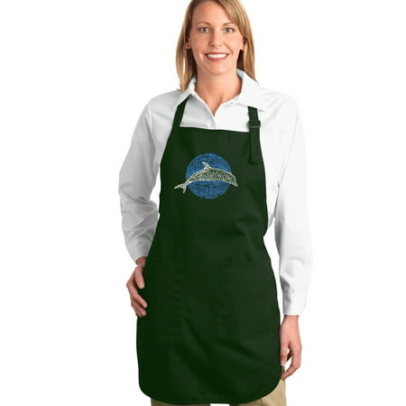 

LA Pop Art Full Length Word Art Apron - Species of Dolphin