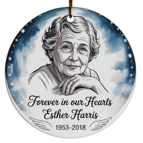 Remembrance Memorial Christmas Ornament - Personalized, Custom Name Text Loving Memory ForChristmas Ornament Gift for Loss of Loved Ones - Picture Photo Year, Christmas Ornament 2025