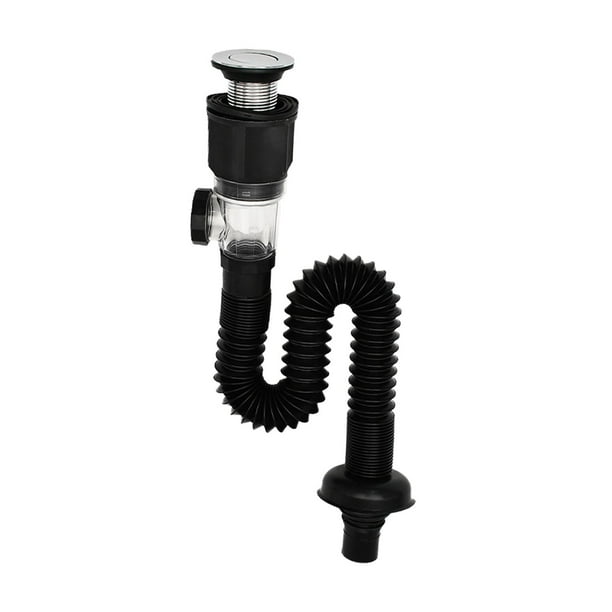 Tubo de desagüe para fregadero de cocina, lavabo, desagüe con tapa de sellado, filtro de desagüe, manguera de desagüe para baño y cocina.
