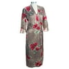 Women's Plus Wild Rose Long Satin Robe