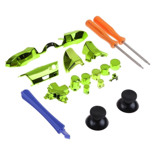 Injueey Juego de botones completamente chapados, gatillos de parachoques, reemplazo de destornillador Dpad LB RB LT RT para controlador Videojuegos y accesorios Verde