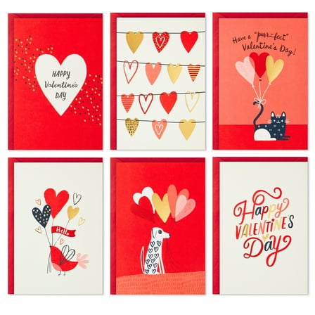 Hallmark Valentines Day Cards Assortment, Gold Foil (36 Cards and Envelopes)