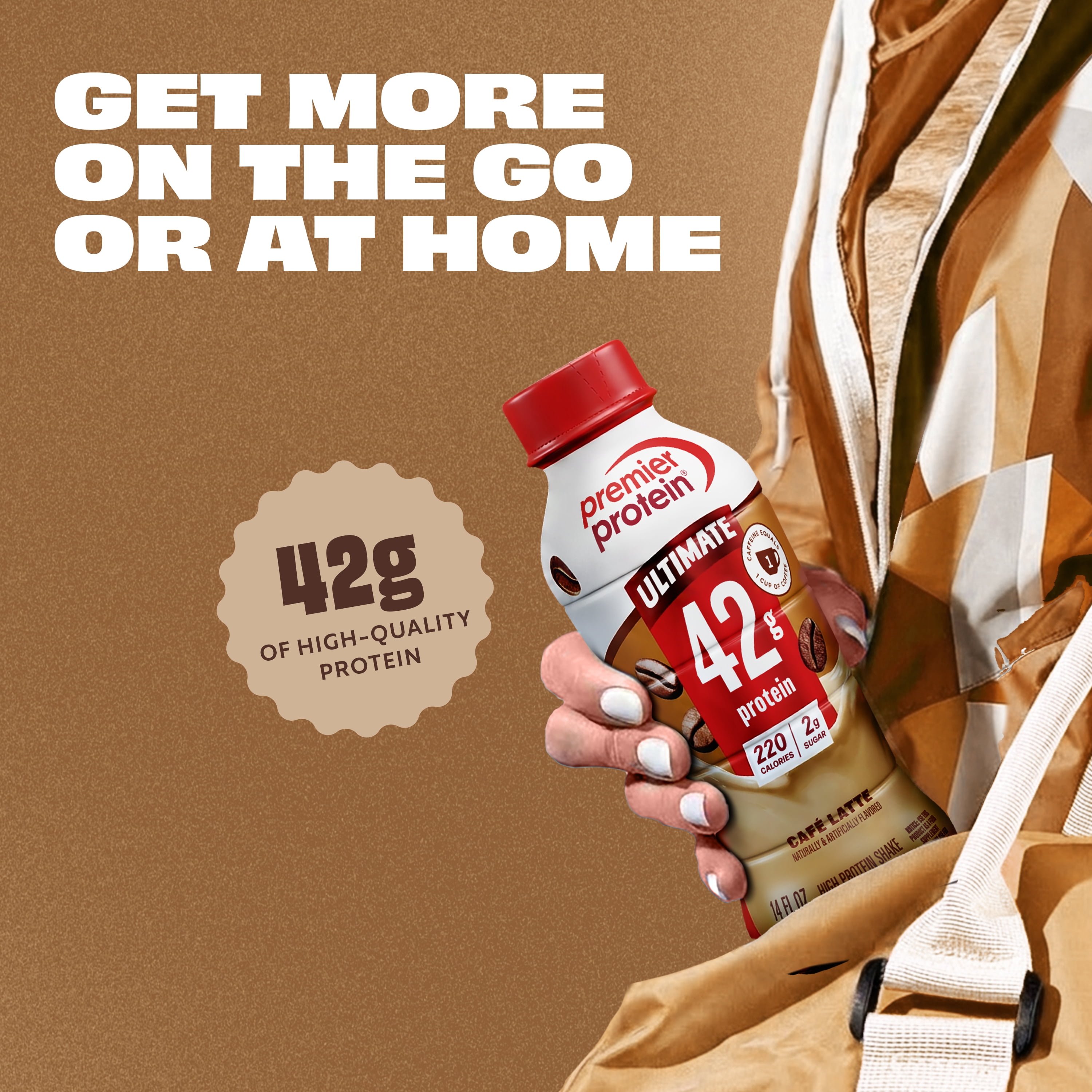 Premier Protein, Ultimate 42g Protein Shake, Café Latte, 14 Fl Oz, 12 Ct