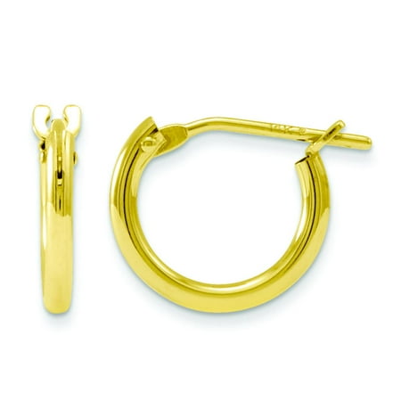 14K Yellow Gold Hoop Earrings Polished Ear Jewelry