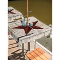 thumbnail image 2 of Outdoor Tablecloths with Umbrella Hole & Zipper, Texas Star Vintage 60x60 Inch Square Tablecloths, Red Retro Berry Wooden Waterproof Table Cloth, Patio/Pool/Picnic Table Covers, 2 of 8