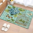 thumbnail image 2 of Blue Spring Floral Large Area Rugs for Bedroom Living Room, Soft Non Slip Carpet Bedside Rug, Green Summer Botanical Butterfly Rectangular Floor Cover Kitchen Accent Rug 2'x3' for Dining Room/Office, 2 of 9