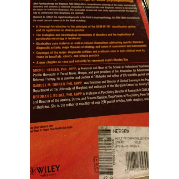Pre-Owned Adult Psychopathology and Diagnosis Hardcover