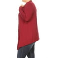 thumbnail image 3 of Women's Plus Size Solid Open Draped Front Long Sleeve Relaxed Cardigan, 3 of 5