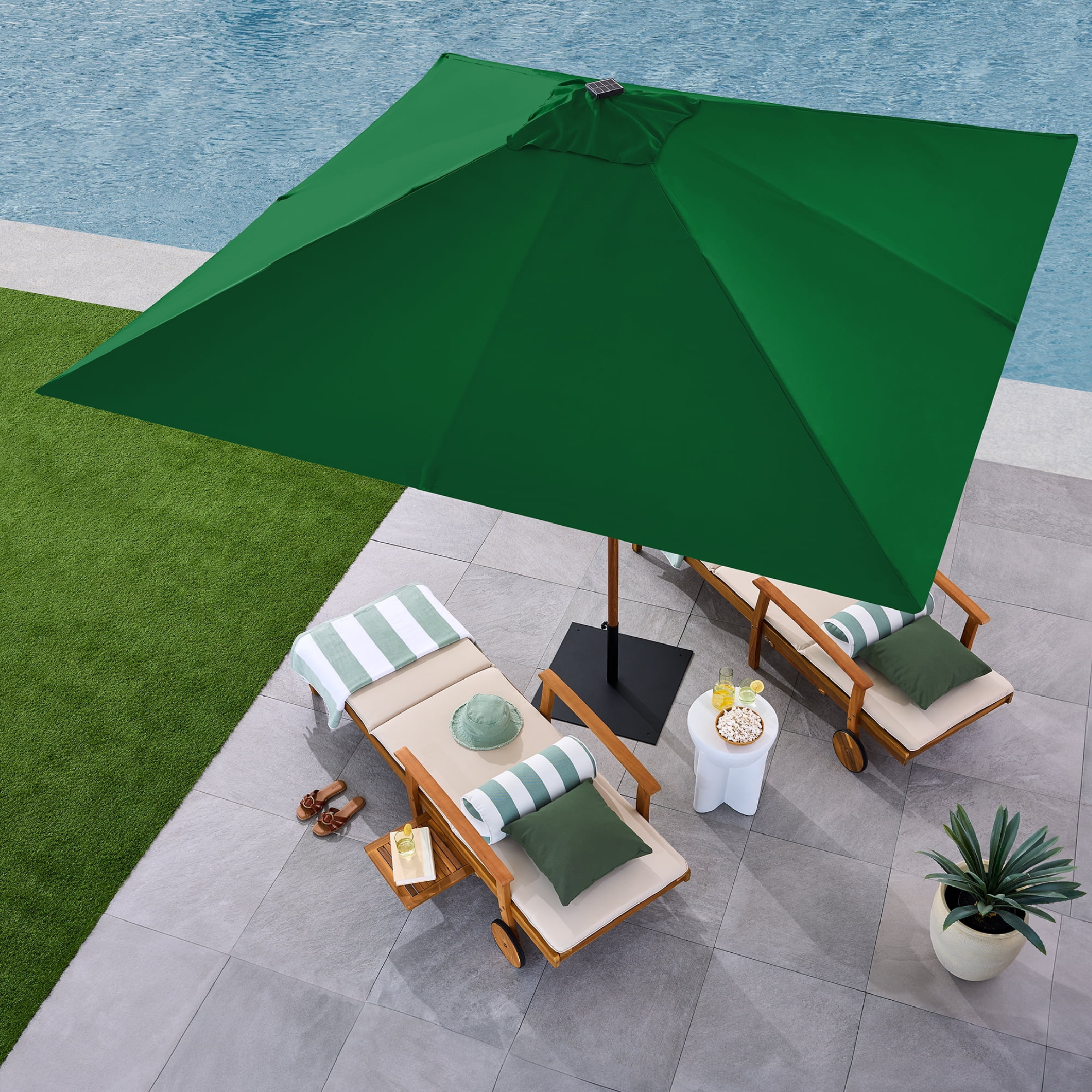 best choice products patio umbrella 9 9x12ft 2-Tier Square Outdoor Solar LED Cantilever w/ 360-Rotating Base Deep Taupe Discover the latest 9ft Deep Square Solar LED Lighted Patio Umbrella w/ Faux Wood Texture Top 3 Best Choice Products