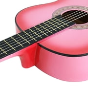 ZenStyle 38 Beginners Acoustic Guitar with Case, Strap, Tuner and Pick for Starter, Pink