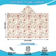 thumbnail image 2 of Baseball Heart Pattern Hooded Bath Towel，50"x30" for Ages 3 To 12 Kids, Quick Dry Lightweight Soft Microfiber Hood Beach Towel Cover Up for Kids, 2 of 7
