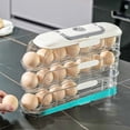 thumbnail image 6 of Automatic Rolling Egg Organizer, Slide-Type Egg Roller and Egg Rack for Refrigerator Side Doors, Household Egg Storage Box and Egg Timer, Space-Saving Egg Carton that Holds Eggs Securely, 12*8*4in, A, 6 of 6