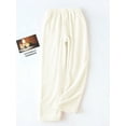 thumbnail image 3 of Sunisery Women Flannel Fleece Pajama Pants Winter Thick Plush Warm Sleepwear Trousers with Pockets Drawstring, 3 of 6