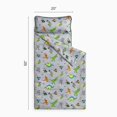 thumbnail image 2 of Toddler Nap Mat with Pillow and Blanket, 100% Cotton Fabric, for Kids Boys Girls in Daycare Kindergarten Preschool, Astro Dinosaur on Gray Grey, 2 of 6