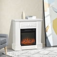 thumbnail image 6 of HOMCOM 32" Electric Fireplace with Mantel, Freestanding Heater with LED Log Flame, Overheat Protection and Remote Control, 1400W, White, 6 of 8