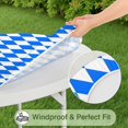 thumbnail image 5 of Blue White Checkerboard Checkered Pattern Round Fitted Tablecloth with Elastic Edge,Dining Table Cover Waterproof,Outdoor Round Tablecloth for Camping,Dining,Indoor and Outdoor, 5 of 7