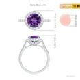 thumbnail image 5 of ANGARA Natural Round 1.7 ct Amethyst Engagement Ring with Diamond Halo in 14K White Gold for Women (Size-8mm) | February Birthstone, Anniversary, Jewelry Gift for Women | Natural Amethyst Ring, 5 of 10