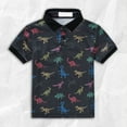 thumbnail image 2 of Kids Boys Dinosaur 𝗣𝐨𝐥𝐨 Shirts Toddler Boy 𝐂artoon T-Shirt Short Sleeve Tops Toddler Cotton 𝐁utton Casual Tee, 2 of 9