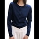 thumbnail image 1 of Cárdigan Corto para Mujer, Suéter de Punto de Larga con Botones para Vestidos y Jeans. Azul Marino L, 1 of 10