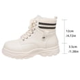 thumbnail image 4 of Tawop Women Boots Ankle Thick Sole Fleece Lace Up Round Toe Boots Combat, 4 of 9