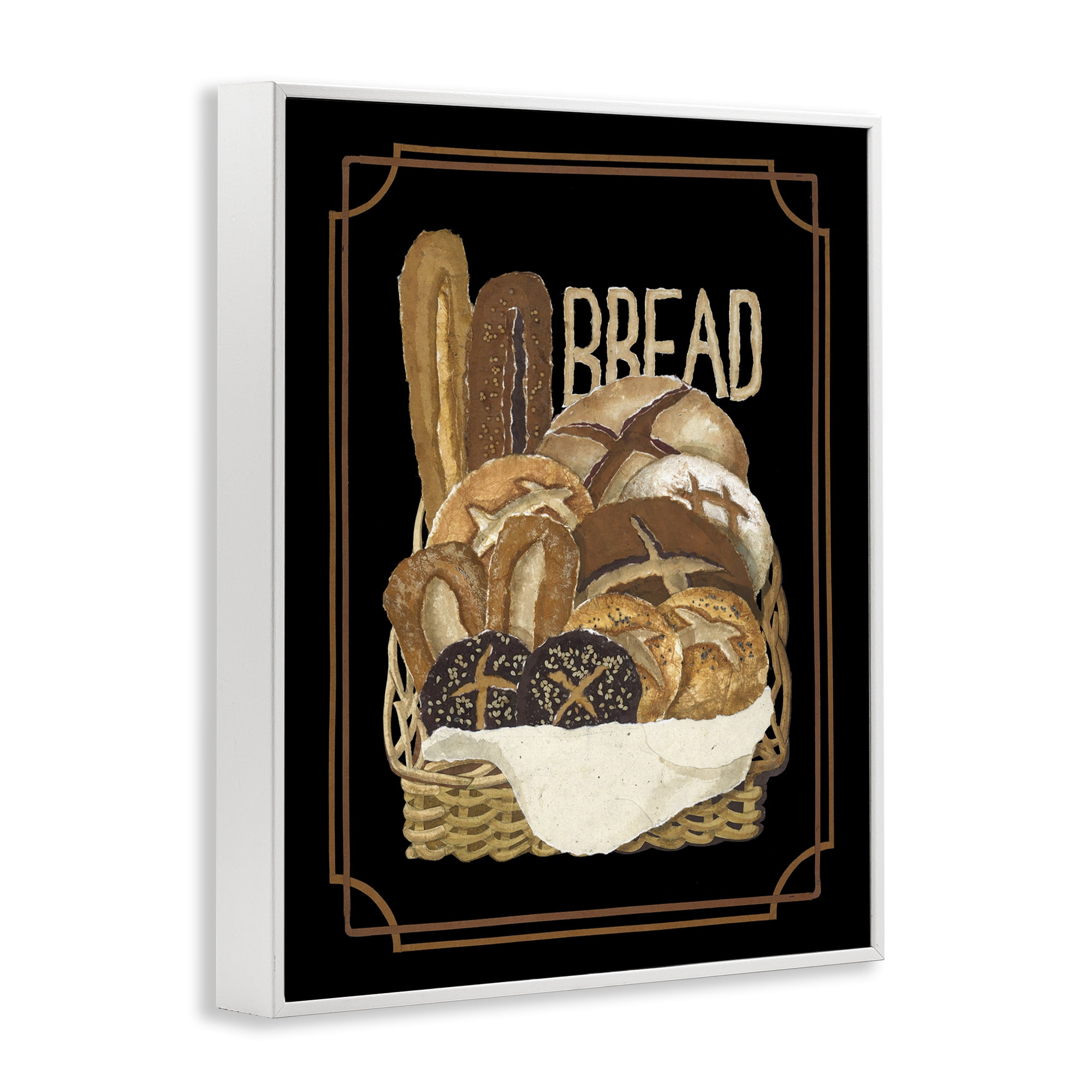 Stupell Industries Traditional Bread Basket Food & Beverage Painting White Framed Art Print Wall Art, 16 x 20