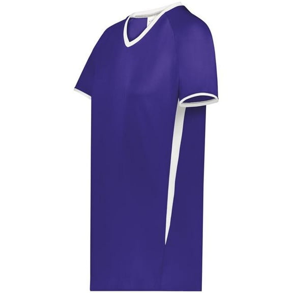 Augusta Sportswear 6916.450.M Girls Cutter Plus V-Neck Jersey, Purple & White - Medium