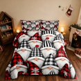 thumbnail image 2 of Manfei Gnome Full Size Comforter Sets Nisse Bedding Comforter Set, Pink Red 3-Pieces 1 Comforter and 2 Pillowcases, Black Reversible, 2 of 6