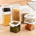 thumbnail image 4 of 460ml Cereal Containers Storage, Rice Flour Sugar Storage Containers, Transparent Cereal Dispenser with Lid, Pantry Storage Containers Plastic Organizer Bin for Kitchen, Air Tight Food Container, 4 of 9