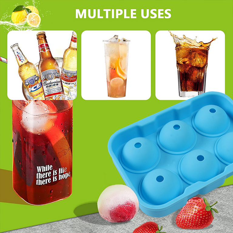 Ice Cube Tray - Set of 2 with (1) Spherical mold and (1) Square mold