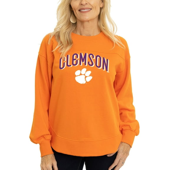 Women's  Orange Clemson Tigers Yvette Pullover Sweatshirt