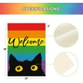 thumbnail image 5 of Welcome LGBTQ Pride Parade Rainbow Cat Garden Flag Double Sided, LGBTQ Community Gay Lesbian Transgender Bisexual Yard Outdoor Decoration 12 x 18 Inch, 5 of 6