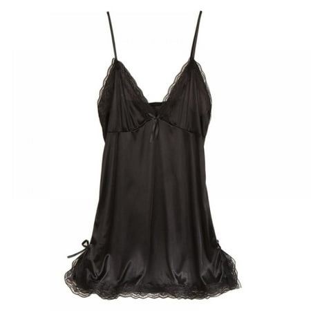 

Women s Sling Sleepwear Lace Chemises V-Neck Full Slip Babydoll Nightgown