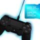 thumbnail image 2 of Cable 4Gamers Carga y Juega Led 3m USB-C Para PS4 Efecto Led Azul Micro-USB, 2 of 6