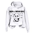 thumbnail image 1 of WEAIXIMIUNG Sweatshirts d'Automne pour Femmes Plus Décontracté Je Veux Dire Imprimé Vache Manches Longues Sweat à Capuche, 1 of 4