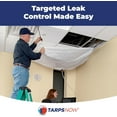 thumbnail image 5 of Tarps Now Roof Leak Diverter Kit, (10' x 10'), 12 Mil Waterproof Tarp, White, 5 of 7
