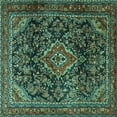 thumbnail image 1 of Ahgly Company Indoor Square Persian Turquoise Blue Traditional Area Rugs, 8' Square, 1 of 4