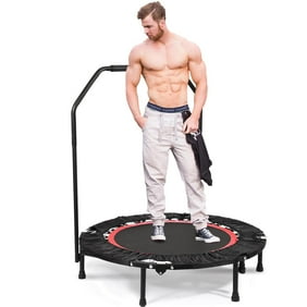 Trujump 48 Inch Mini Trampoline With Handle Bar Blue Walmart Com Walmart Com